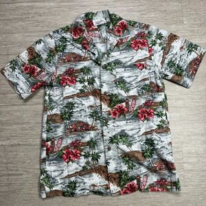Local Paradise Hawaii Shirt Button Up Hawaiian Floral Mens S Surf Palm Trees